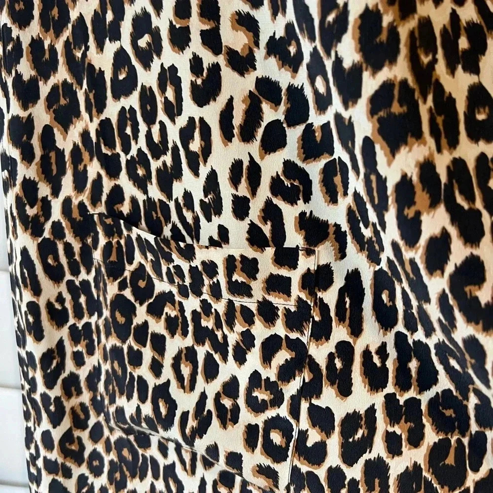 EQUIPMENT FEMME NEW Aubrey Leopard Print Silk Shift Dress XS - Picture 9 of 13